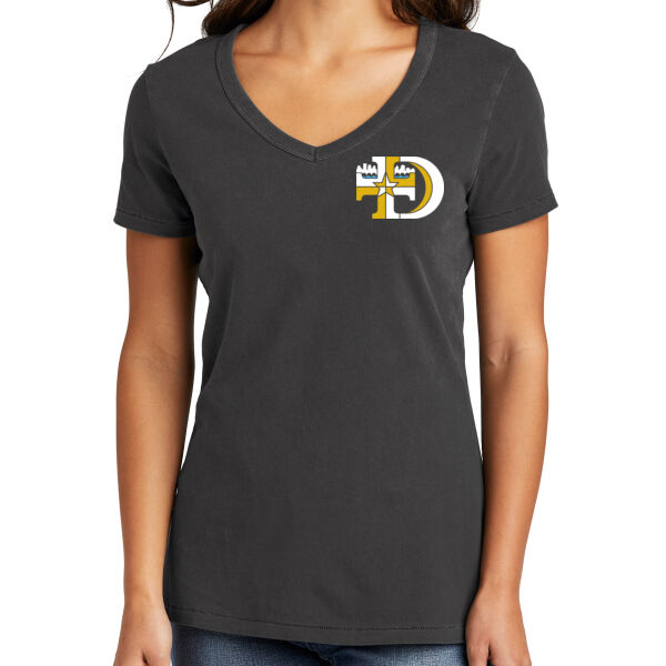 Port & Company® Ladies Beach Wash® Garment-Dyed V-Neck Tee - Printed Logo Thumbnail