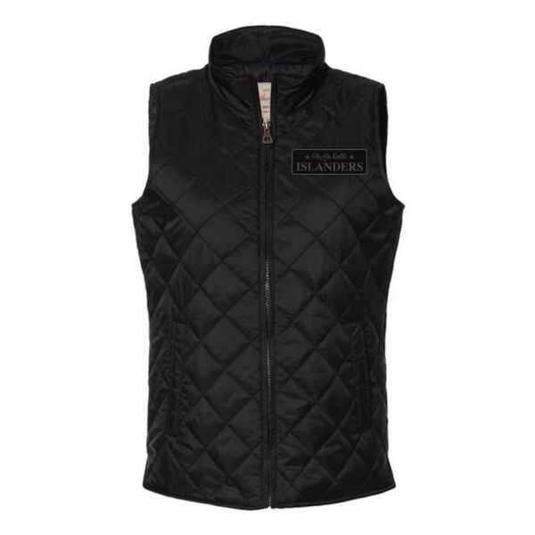 Weatherproof - Women's Vintage Diamond Quilted Vest - Faux Leather Patch Thumbnail