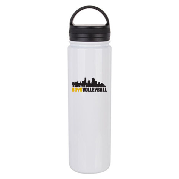 23 Oz Stainless Steel Flask Bottle w/Portable Lid - Sublimated Logo Thumbnail