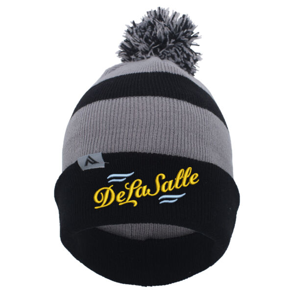 Pacific Headwear - Knit Fold Over Pom-Pom Beanie - Embroidered Logo Thumbnail