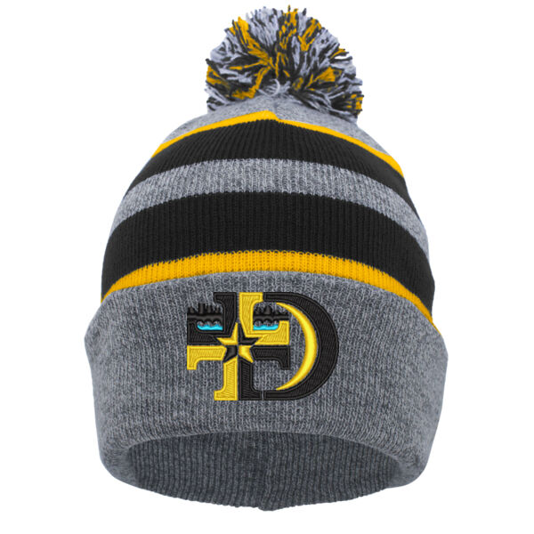Pacific Headwear - Knit Fold Over Pom-Pom Beanie - Embroidered Logo Thumbnail