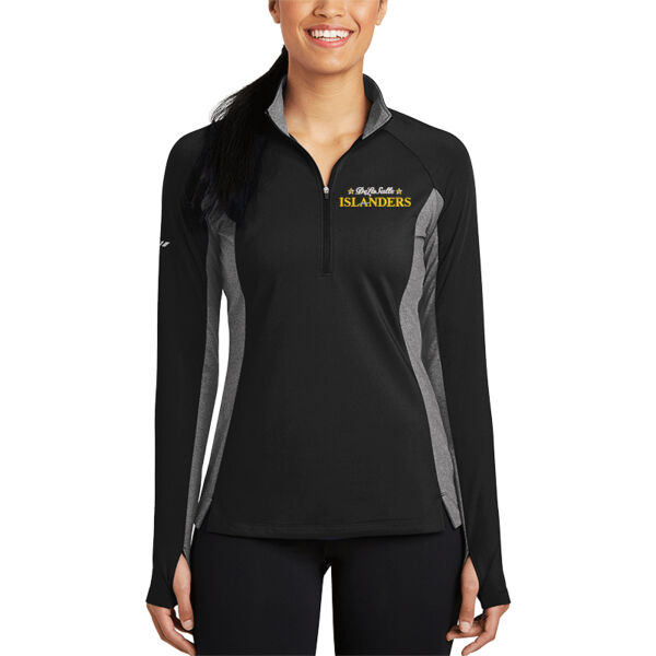 Sport-Tek® Ladies Sport-Wick® Stretch Contrast 1/2-Zip Pullover - Embroidered Logo Thumbnail