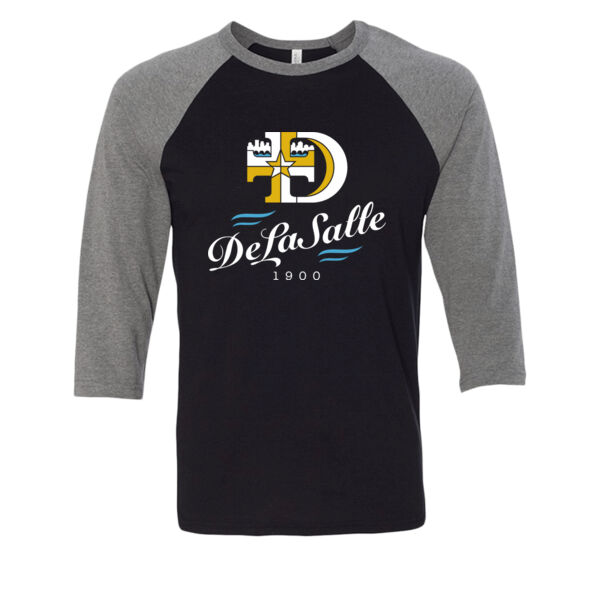 BELLA + CANVAS - Unisex Three-Quarter Sleeve Baseball Tee - Printed Logo Thumbnail
