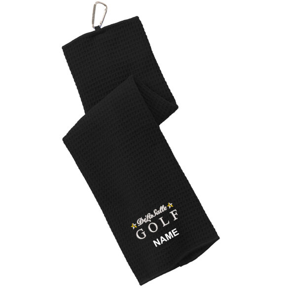 Port Authority® Waffle Microfiber Golf Towel - Embroidered Logo ** Add Name for $5! ** Thumbnail