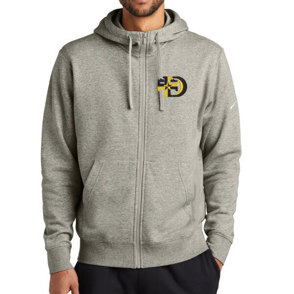 Nike Club Fleece Sleeve Swoosh Full-Zip Hoodie - Embroidered Logo  Thumbnail
