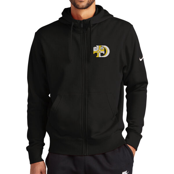 Nike Club Fleece Sleeve Swoosh Full-Zip Hoodie - Embroidered Logo  Thumbnail