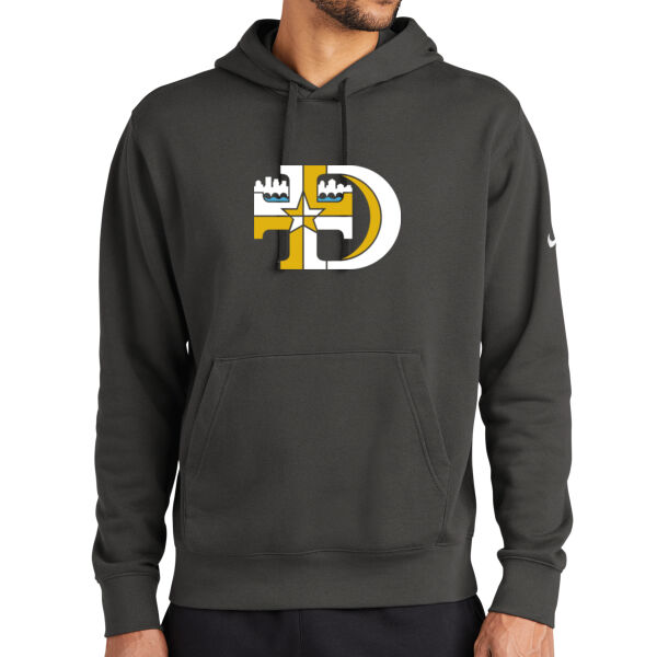 Nike Club Fleece Sleeve Swoosh Pullover Hoodie - Printed Logo Thumbnail