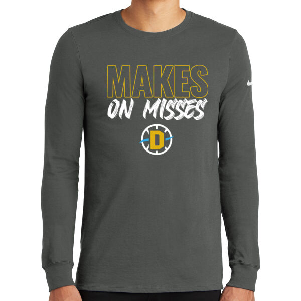 Nike Dri-FIT Cotton/Poly Long Sleeve tee - Printed Logo ** Add Number for $5! ** Thumbnail