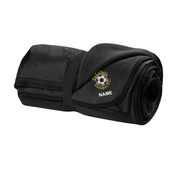 Port Authority® Fleece & Poly Travel Blanket - Embroidered Logo ** Add Name for $5! ** Thumbnail