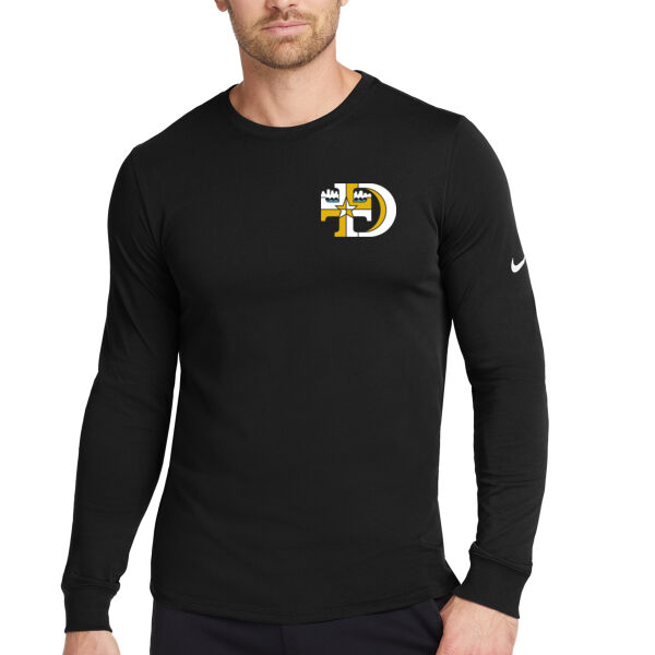 Nike Dri-FIT Cotton/Poly Long Sleeve tee - Printed Logo Thumbnail