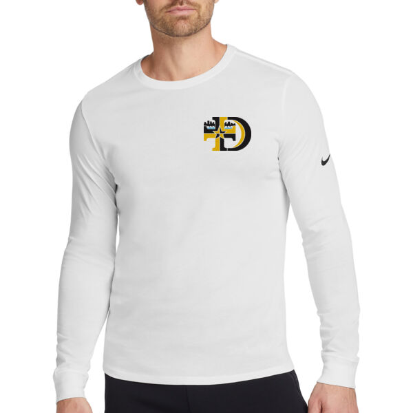 Nike Dri-FIT Cotton/Poly Long Sleeve tee - Printed Logo Thumbnail