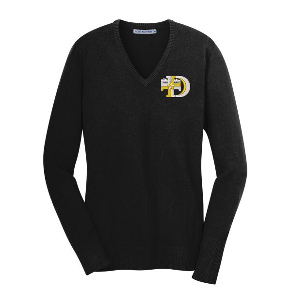 Port Authority® Ladies V-Neck Sweater - Embroidered Logo Thumbnail