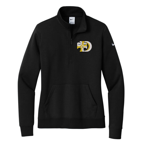 Nike Ladies Club Fleece Sleeve Swoosh 1/2-Zip - Embroidered Logo Thumbnail