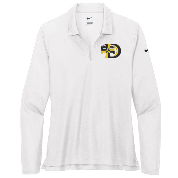 Nike Ladies Dri-FIT Micro Pique 2.0 Long Sleeve Polo - Embroidered Logo Thumbnail