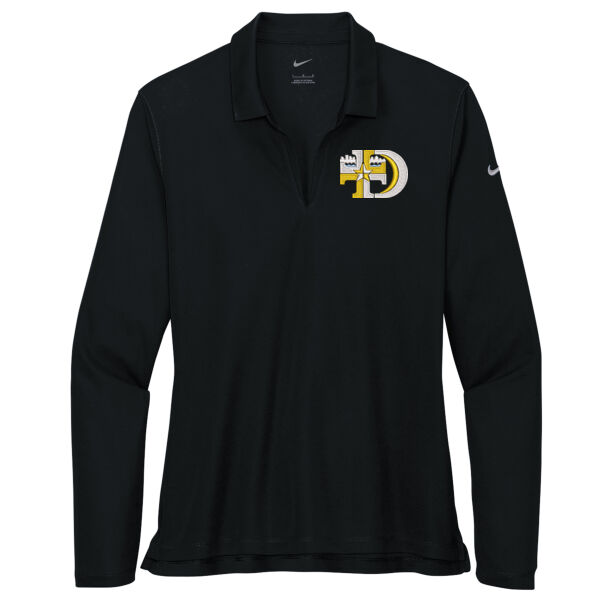 Nike Ladies Dri-FIT Micro Pique 2.0 Long Sleeve Polo - Embroidered Logo Thumbnail