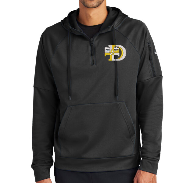 Nike Therma-FIT Pocket 1/4-Zip Fleece Hoodie - Embroidered Logo Thumbnail