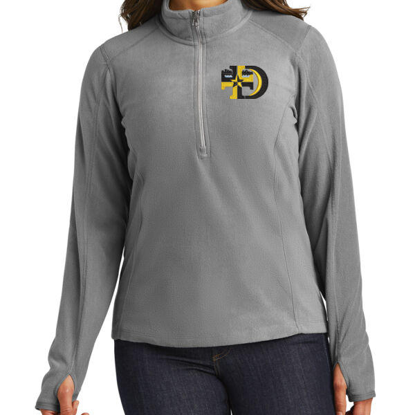 Port Authority® Women's Microfleece 1/2-Zip Pullover - Embroidered Logo Thumbnail