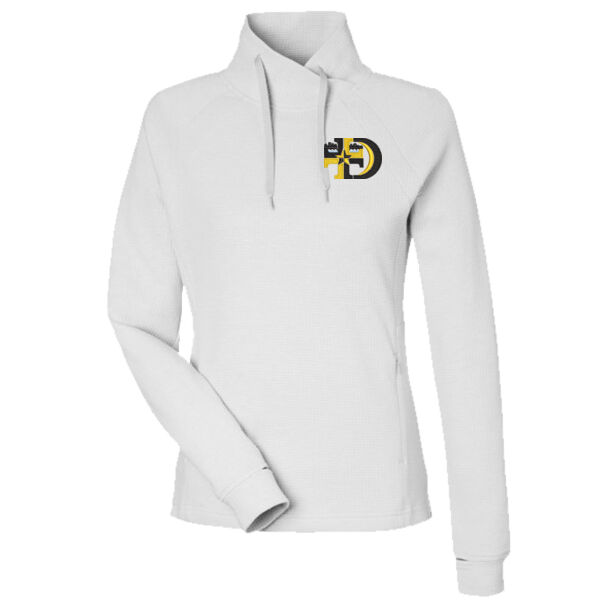 North End - Women's Rhythm Waffle Cross-Neck Pullover - Embroidered Logo Thumbnail