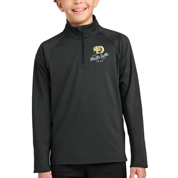 Sport-Tek® Youth Sport-Wick® Stretch 1/4-Zip Pullover - Embroidered Logo Thumbnail