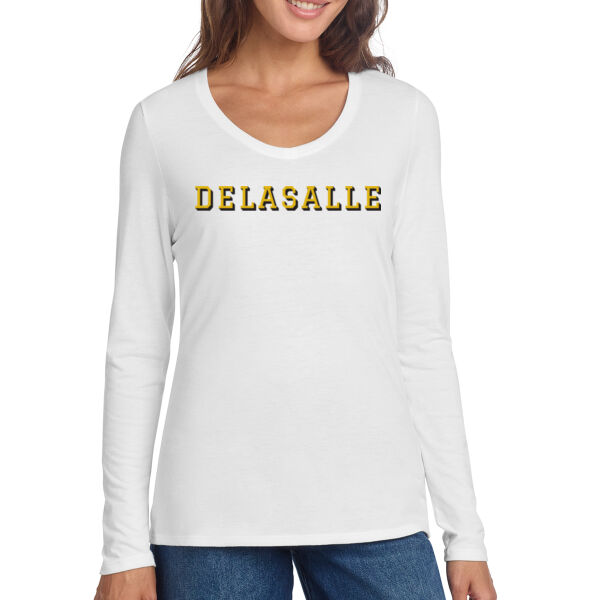 District® Women’s Perfect Tri® Long Sleeve V-Neck Tee - Printed Logo Thumbnail
